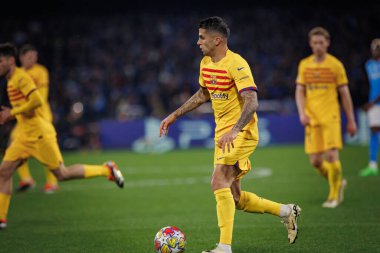 Joao Cancelo UEFA Şampiyonlar Ligi 'nde SSC Napoli ile FC Barcelona arasında oynanan 23 / 24 maçında Stadio Diego Armando Maradona, Napoli, İtalya. (Maciej Rogowski)