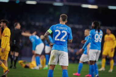 Giovanni Di Lorenzo UEFA Şampiyonlar Ligi 'nde SSC Napoli ile FC Barcelona arasında oynanan 23 / 24 maçında Stadio Diego Armando Maradona, Napoli, İtalya. (Maciej Rogowski)