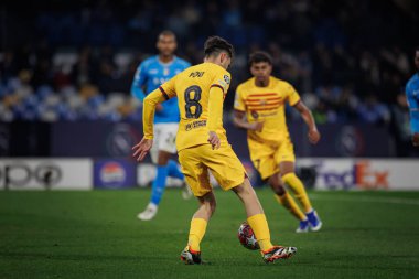 UEFA Şampiyonlar Ligi sırasında SSC Napoli ile FC Barcelona arasında oynanan 23 / 24 Stadyum Diego Armando Maradona, Napoli, İtalya. (Maciej Rogowski)