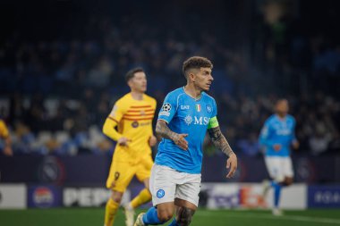 Giovanni Di Lorenzo UEFA Şampiyonlar Ligi 'nde SSC Napoli ile FC Barcelona arasında oynanan 23 / 24 maçında Stadio Diego Armando Maradona, Napoli, İtalya. (Maciej Rogowski)