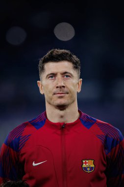 Robert Lewandowski UEFA Şampiyonlar Ligi 'nde SSC Napoli ile FC Barcelona arasında oynanan 23 / 24 maçında Stadio Diego Armando Maradona, Napoli, İtalya. (Maciej Rogowski)