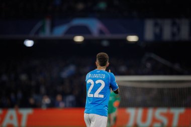 X, UEFA Şampiyonlar Ligi sırasında SSC Napoli ve FC Barcelona arasında oynanan 23 / 24 Stadyum Diego Armando Maradona, Napoli, İtalya. (Maciej Rogowski)