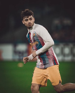UEFA Şampiyonlar Ligi sırasında SSC Napoli ile FC Barcelona arasında oynanan 23 / 24 Stadyum Diego Armando Maradona, Napoli, İtalya. (Maciej Rogowski)