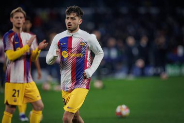 UEFA Şampiyonlar Ligi sırasında SSC Napoli ile FC Barcelona arasında oynanan 23 / 24 Stadyum Diego Armando Maradona, Napoli, İtalya. (Maciej Rogowski)