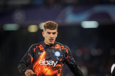 Giovanni Di Lorenzo UEFA Şampiyonlar Ligi 'nde SSC Napoli ile FC Barcelona arasında oynanan 23 / 24 maçında Stadio Diego Armando Maradona, Napoli, İtalya. (Maciej Rogowski)