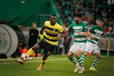UEFA Avrupa Ligi sırasında Silvere Ganvoula Mboussy, Estadio Jose Alvalade, Lizbon, Portekiz 'deki Sporting CP ve BSC Young Boys arasında oynanan 23 / 24 maçında. (Maciej Rogowski)