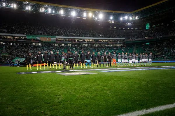 Entrambe Squadre Durante Partita Della Uefa Europa League Tra Sporting — Foto Stock