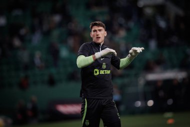 Portekiz 'in başkenti Lizbon' daki Estadio Jose Alvalade 'de bulunan SL Benfica ve Taca de Portugal arasında oynanan 23 / 24 yarı final maçında Franco Israel. (Maciej Rogowski)