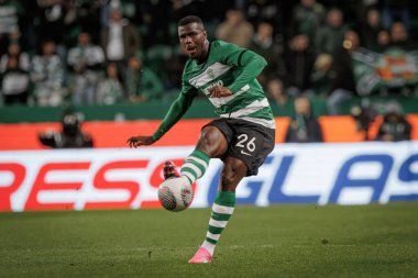 Portekiz 'in Taca de Portugal maçında Ousmane Diomande, Estadio Jose Alvalade, Lizbon, Portekiz' de Sporting CP ve SL Benfica arasında oynanan 23 / 24 yarı final maçında. (Maciej Rogowski)
