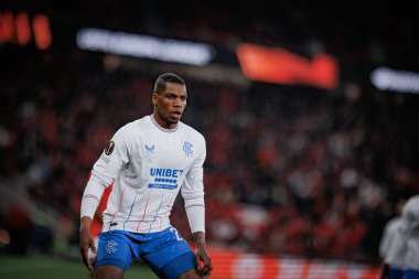 Dujon Sterling UEFA Avrupa Ligi sırasında SL Benfica ile Rangers FC arasında oynanan maçta Estadio Da Luz, Lizbon, Portekiz 'de oynandı. (Maciej Rogowski)