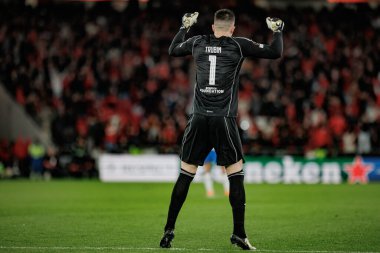 Anatoliy Trubin UEFA Avrupa Ligi sırasında SL Benfica ile Rangers FC arasında oynanan 23 / 24 maçında Estadio Da Luz, Lizbon, Portekiz 'de. (Maciej Rogowski)