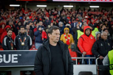 Roger Schmidt UEFA Avrupa Ligi sırasında SL Benfica e Rangers FC ile Estadio Da Luz, Lizbon, Portekiz 'de oynanan 23 / 24 maçı izledi. (Maciej Rogowski)