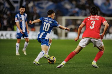 Francisco Conceicao Liga Portekiz maçı sırasında Portekiz 'in Porto şehrinde Estadio Do Dragao' da FC Porto ve SL Benfica arasında oynanmıştır. (Maciej Rogowski)