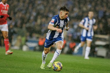Francisco Conceicao Liga Portekiz maçı sırasında Portekiz 'in Porto şehrinde Estadio Do Dragao' da FC Porto ve SL Benfica arasında oynanmıştır. (Maciej Rogowski)