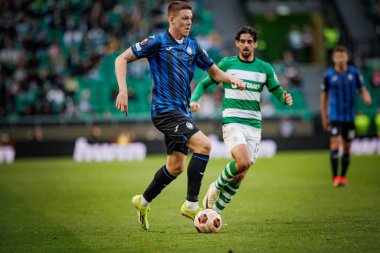 Emil Holm, Portekiz, Lizbon 'daki Estadio Jose Alvalade' de Sporting CP ve Atalanta BC arasında oynanan UEFA Avrupa Ligi maçı sırasında. (Maciej Rogowski)