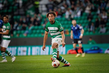 Koba Koindredi UEFA Avrupa Ligi maçı sırasında Portekiz 'in Lizbon şehrinde Estadio Jose Alvalade' de Sporting CP ve Atalanta BC arasında oynanmıştır. (Maciej Rogowski)