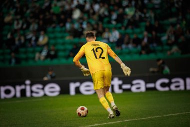 Franco Israel, Portekiz 'in Lizbon şehrindeki Estadio Jose Alvalade' de oynanan UEFA Avrupa Ligi karşılaşmasında Sporting CP ve Atalanta BC arasında oynamıştır. (Maciej Rogowski)