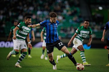 Matteo Ruggeri, Portekiz 'deki Estadio Jose Alvalade' de oynanan UEFA Avrupa Ligi karşılaşmasında Sporting CP ve Atalanta BC arasında oynanmıştır. (Maciej Rogowski)