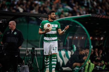Ricardo Esgaio, Portekiz, Lizbon 'daki Estadio Jose Alvalade' de oynanan UEFA Avrupa Ligi maçında Sporting CP ve Atalanta BC arasında oynamıştır. (Maciej Rogowski)