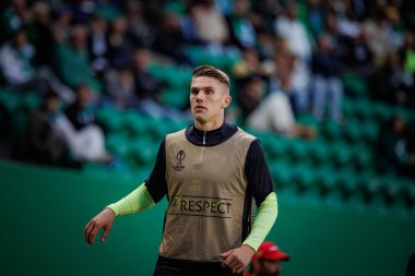 Viktor Gyokeres UEFA Avrupa Ligi maçında Portekiz 'in başkenti Lizbon' daki Estadio Jose Alvalade 'de Sporting CP ve Atalanta BC arasında oynanmıştır. (Maciej Rogowski)