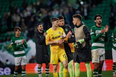 Portekiz 'deki Estadio Jose Alvalade' de Sporting CP ve Atalanta BC arasında oynanan UEFA Avrupa Ligi maçından sonra oynanan Sportif Oyuncular. (Maciej Rogowski)