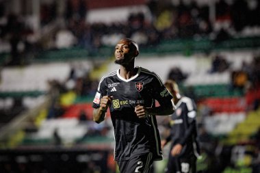 Liga Portekiz maçında Duplex Tchamba, CF Estrela Amadora ile Casa Pia AC arasında Estadio Jose Gomes, Amadora, Lizbon, Portekiz 'de oynanan 23 / 24 maçında. (Maciej Rogowski)