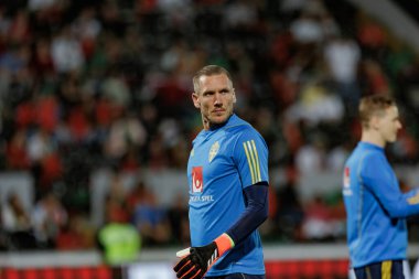 Portekiz ve İsveç milli takımı Estadio Dom Afonso Henriques, Guimaraes, Portekiz milli takımı arasındaki dostça uluslararası maç sırasında Robin Olsen. (Maciej Rogowski)
