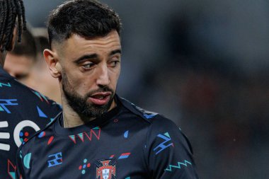 Bruno Fernandes, Portekiz ve İsveç milli takımı Estadio Dom Afonso Henriques, Guimaraes, Portekiz milli takımı arasında oynanan dostça uluslararası maç sırasında. (Maciej Rogowski)