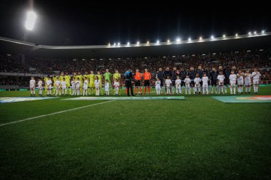 Portekiz ve İsveç milli takımı Estadio Dom Afonso Henriques, Guimaraes, Portekiz milli takımı arasında oynanan dostça uluslararası maç sırasında her iki takım da. (Maciej Rogowski)