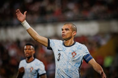 Portekiz ve İsveç milli takımı Estadio Dom Afonso Henriques, Guimaraes, Portekiz milli takımı arasında oynanan dostça uluslararası maç sırasında Pepe. (Maciej Rogowski)
