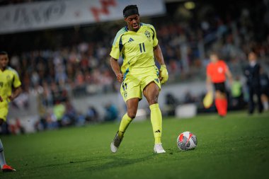 Portekiz ve İsveç milli takımı Estadio Dom Afonso Henriques, Guimaraes, Portekiz milli takımı arasında oynanan dostça uluslararası maç sırasında Anthony Elanga. (Maciej Rogowski)