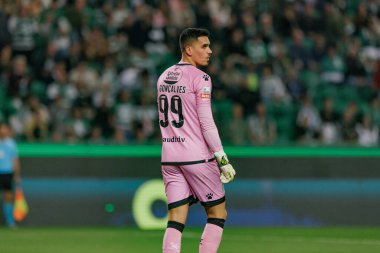 Joao Goncalf, Liga Portekiz maçı sırasında Boavista FC, Estadio Jose Alvalade, Lizbon, Portekiz arasında oynadı. (Maciej Rogowski)