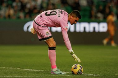 Joao Goncalf, Liga Portekiz maçı sırasında Boavista FC, Estadio Jose Alvalade, Lizbon, Portekiz arasında oynadı. (Maciej Rogowski)
