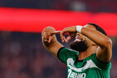 Portekiz 'in başkenti Lizbon' da Estadio Da Luz 'da oynayan SL Benfica ile Sporting CP arasında oynanan ikinci yarı final maçında Jeremiah St. Juste. (Maciej Rogowski)