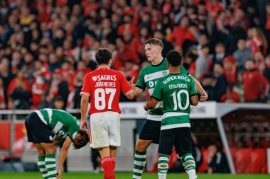 Joao Neves, Viktor Gyokeres, Marcus Edwards Taca de Portugal maçında SL Benfica ve Sporting CP arasında Estadio Da Luz, Lizbon, Portekiz 'de oynandı. (Maciej Rogowski)