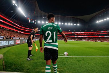 Portekiz 'in başkenti Lizbon' daki Estadio Da Luz 'da SL Benfica ile Sporting CP arasında oynanan ikinci yarı final maçında Geny Catamo. (Maciej Rogowski)