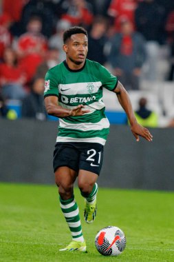 Portekiz 'in başkenti Lizbon' daki Estadio Da Luz 'da SL Benfica ile Sporting CP arasında oynanan ikinci yarı final maçında Geny Catamo. (Maciej Rogowski)