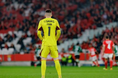 Portekiz 'in başkenti Lizbon' daki Estadio Da Luz 'da SL Benfica ile Sporting CP arasında oynanan ikinci yarı final maçında Anatoliy Trubin. (Maciej Rogowski)