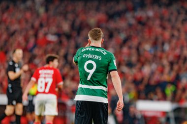 Portekiz 'in başkenti Lizbon' da Estadio Da Luz 'da oynayan SL Benfica ile Sporting CP arasında oynanan ikinci yarı final maçında Viktor Gyokeres. (Maciej Rogowski)