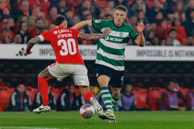Nicolas Otamendi, Viktor Gyokeres Taca de Portugal maçında SL Benfica ve Sporting CP arasında Estadio Da Luz, Lizbon, Portekiz 'de oynandı. (Maciej Rogowski)