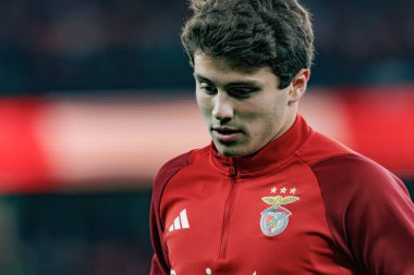 Portekiz 'in Lizbon şehrinde Estadio Da Luz' da SL Benfica ile Sporting CP arasında oynanan ikinci yarı final maçında Joao Neves. (Maciej Rogowski)