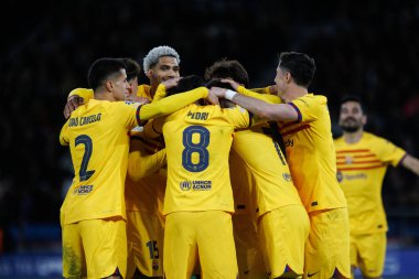 Barselona takımı Paris Saint-Germain FC ve FC Barcelona arasındaki UEFA Şampiyonlar Ligi çeyrek finalini Paris des Princes, Fransa 'da (Maciej Rogowski)