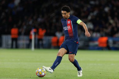 Paris Saint-Germain FC ile Paris des Princes, Paris 'te FC Barcelona arasında oynanan UEFA Şampiyonlar Ligi çeyrek finalinde Marquinhos (Maciej Rogowski))