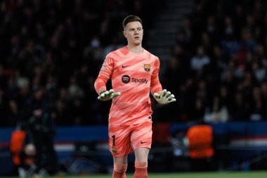 Marc-Andre ter Stegen UEFA Şampiyonlar Ligi çeyrek finalinde Paris Saint-Germain FC ve FC Barcelona arasında Parc des Princes, Paris 'te (Maciej Rogowski)