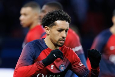 Paris Saint-Germain FC ile Paris des Princes, Paris 'te FC Barcelona arasında oynanan UEFA Şampiyonlar Ligi çeyrek finalinde Marquinhos (Maciej Rogowski))