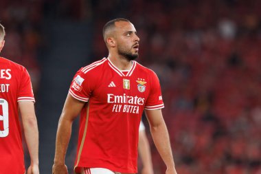 Portekiz 'in Lizbon şehrinde Estadio Da Luz' da oynayan SL Benfica ile Moreirense FC arasında oynanan Liga Portekiz maçı sırasında Arthur Cabral. (Maciej Rogowski)