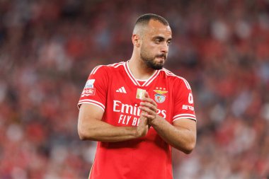 Portekiz 'in Lizbon şehrinde Estadio Da Luz' da oynayan SL Benfica ile Moreirense FC arasında oynanan Liga Portekiz maçı sırasında Arthur Cabral. (Maciej Rogowski)