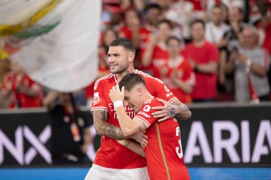 Benjamin Rollheiser, Portekiz 'deki Liga Portekiz maçında SL Benfica ve Moreirense FC arasında attığı golü kutlar. (Maciej Rogowski)