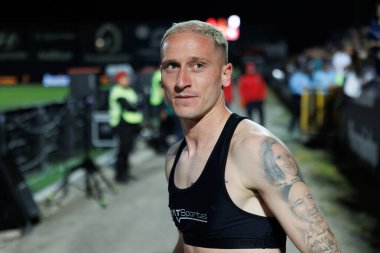 Nuno Santos, Portekiz 'in Estadio Municipal de Famalicao şehrinde FC Famalicao ile Sporting CP arasında oynanan Liga Portekiz maçı sırasında. (Maciej Rogowski)