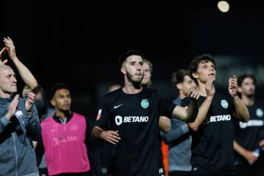 Portekiz 'deki Estadio Municipal de Famalicao, Vila Nova de Famalicao' da FC Famalicao ile Sporting CP arasında oynanan Liga Portekiz maçı sırasında Goncalo Inacio. (Maciej Rogowski)